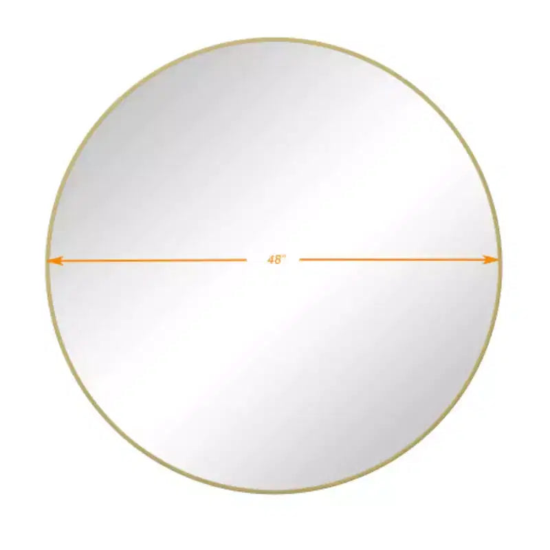 Specchio da parete circolare dorato oversize da 48 pollici: Grande, con cornice in metallo, da toeletta, per camerino - Lusso per bagno, soggiorno, camera da letto