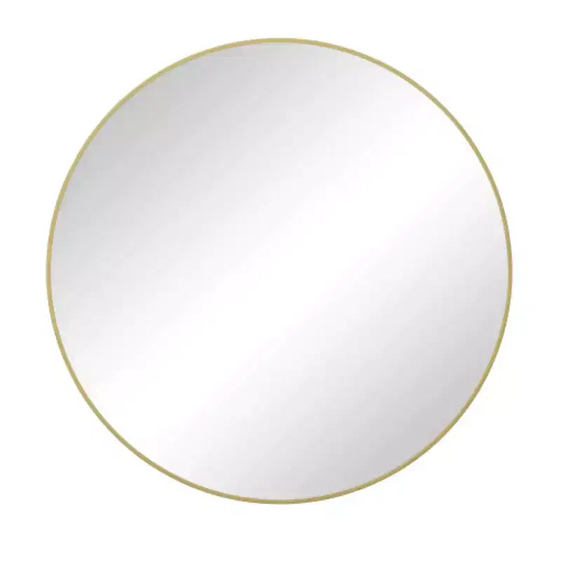 Specchio da parete circolare dorato oversize da 48 pollici: Grande, con cornice in metallo, da toeletta, per camerino - Lusso per bagno, soggiorno, camera da letto