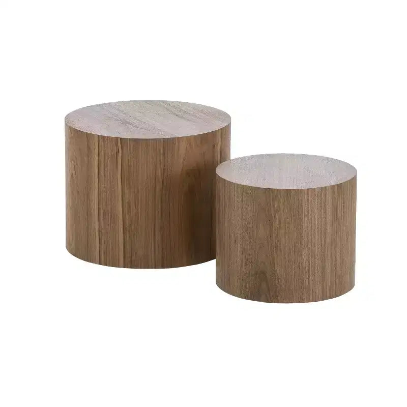 MAYEERTY Set di 2 Tavolini Rotondi Nessun Montaggio Soggiorno Ufficio Camera da Letto