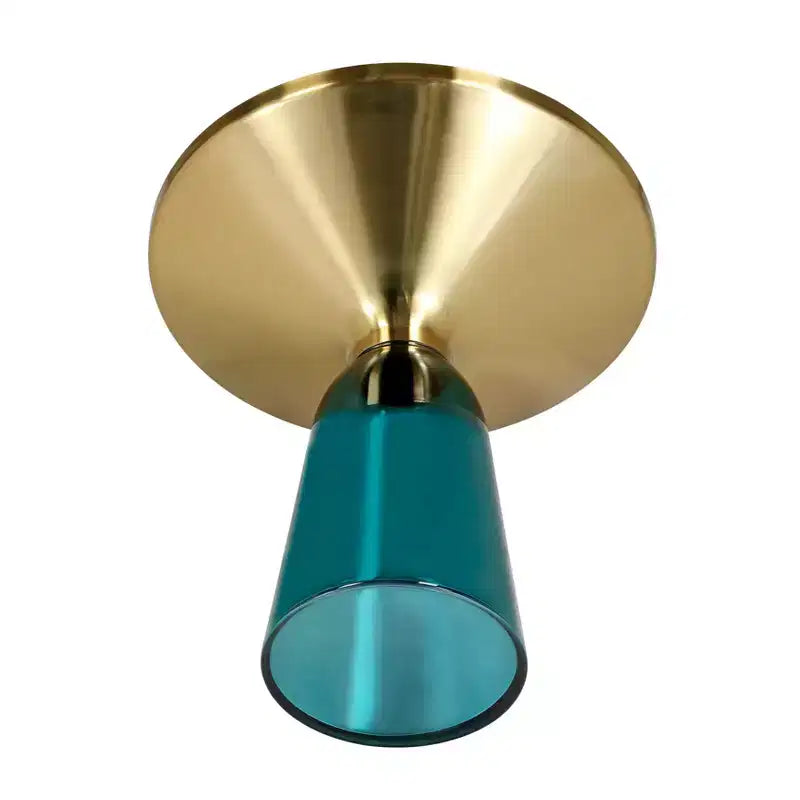 LeisureMod Tully Tavolino Rotondo, Bordo Oro con Vetro/Piano in Pietra Sinterizzata