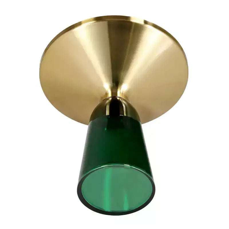 LeisureMod Tully Tavolino Rotondo, Bordo Oro con Vetro/Piano in Pietra Sinterizzata