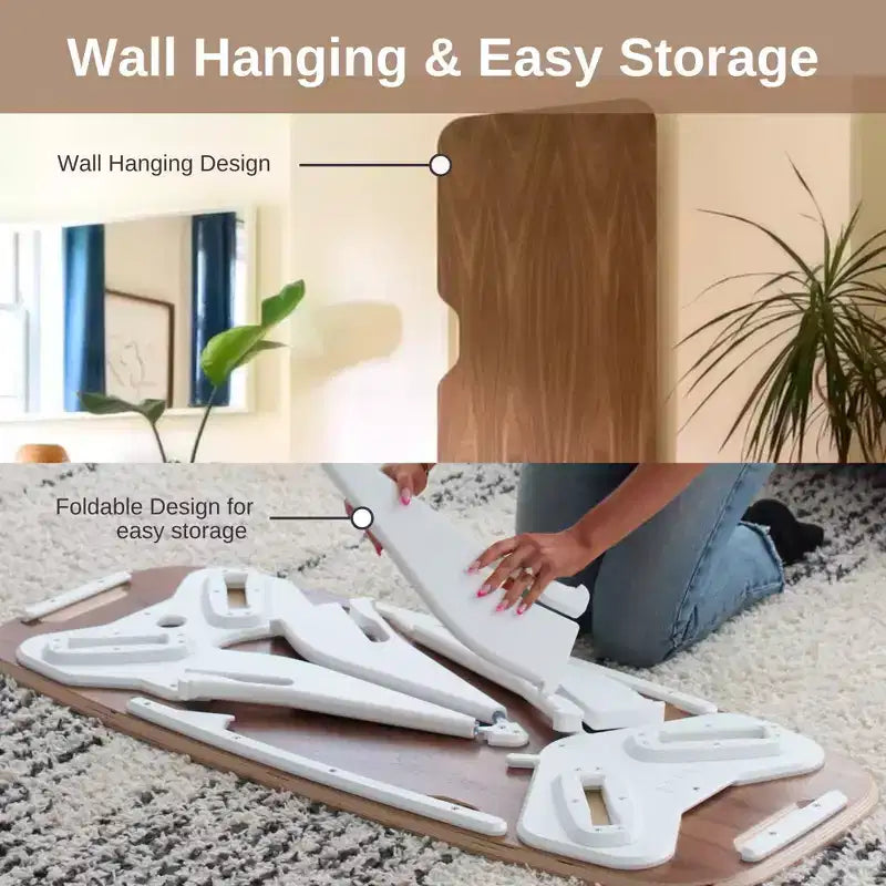 Tavolino da caffè Hoek Long, 47,5 x 20, rettangolare, design salvaspazio e portatile, montaggio con un clic senza attrezzi con gancio a muro