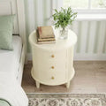 MAYEERTY 3-Drawer Wood Nightstand, Bedside Table with Solid Wood Legs