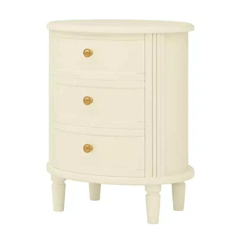 MAYEERTY Comodino in legno a 3 cassetti, comodino con gambe in legno massello