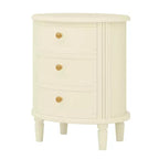 MAYEERTY Comodino in legno a 3 cassetti, comodino con gambe in legno massello