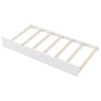 Letto a piattaforma in legno Whisen con sponde e 2 cassetti, misura singola