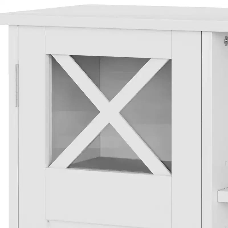 Mobiletto da bagno VECELO a pavimento con 2 ripiani regolabili, armadietto autoportante con 1 anta e 3 scomparti aperti, bianco