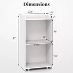 Costway Leggio da Presentazione 41 con 2 Ripiani Portaoggetti Carrello per Computer Portatile con 4 Ruote Nero/Bianco