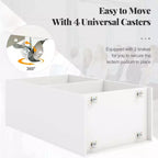 Costway Leggio da Presentazione 41 con 2 Ripiani Portaoggetti Carrello per Computer Portatile con 4 Ruote Nero/Bianco