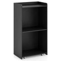 Costway 41 Presentation Podium with 2 Storage Shelves Laptop Computer Cart 4 Casters Black/White