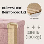 LEDREM Piccolo pouf contenitore pieghevole, 31 x 41 x 31 cm, pouf robusto con vano portaoggetti nascosto, supporta fino a 130 kg