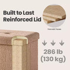 LEDREM Piccolo pouf contenitore pieghevole, 31 x 41 x 31 cm, pouf robusto con vano portaoggetti nascosto, supporta fino a 130 kg