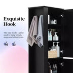 Mobiletto alto da bagno Whisen, Mobiletto indipendente con ganci e ripiani regolabili