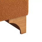 Christopher Knight Home Pedro Sedia di design imbottita in bouclé con struttura in legno di gomma e schienale arrotolato