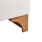 Christopher Knight Home Pedro Sedia di design imbottita in bouclé con struttura in legno di gomma e schienale arrotolato