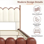 Christopher Knight Home Caitria Letto Imbottito Moderno in Similpelle con Testiera e Pediera