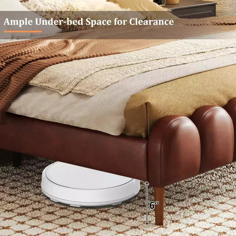 Christopher Knight Home Caitria Letto Imbottito Moderno in Similpelle con Testiera e Pediera