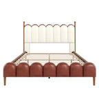 Christopher Knight Home Caitria Letto Imbottito Moderno in Similpelle con Testiera e Pediera