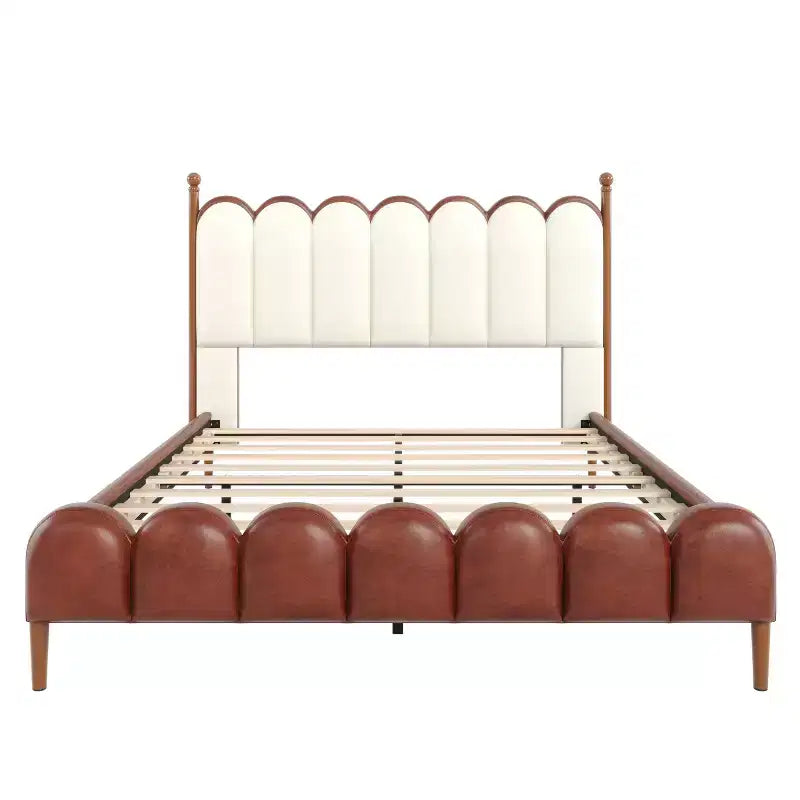 Christopher Knight Home Caitria Letto Imbottito Moderno in Similpelle con Testiera e Pediera
