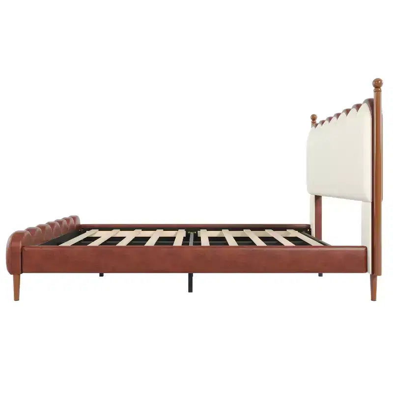 Christopher Knight Home Caitria Letto Imbottito Moderno in Similpelle con Testiera e Pediera