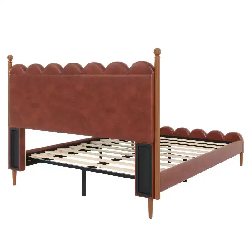 Christopher Knight Home Caitria Letto Imbottito Moderno in Similpelle con Testiera e Pediera