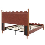 Christopher Knight Home Caitria Letto Imbottito Moderno in Similpelle con Testiera e Pediera