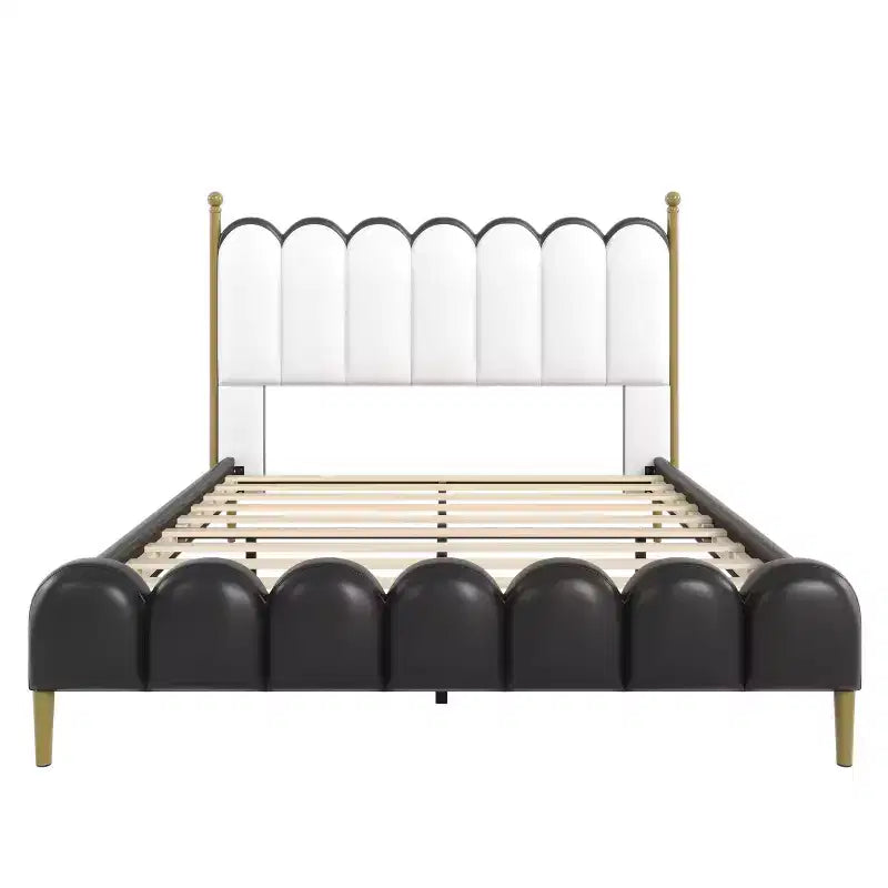 Christopher Knight Home Caitria Letto Imbottito Moderno in Similpelle con Testiera e Pediera