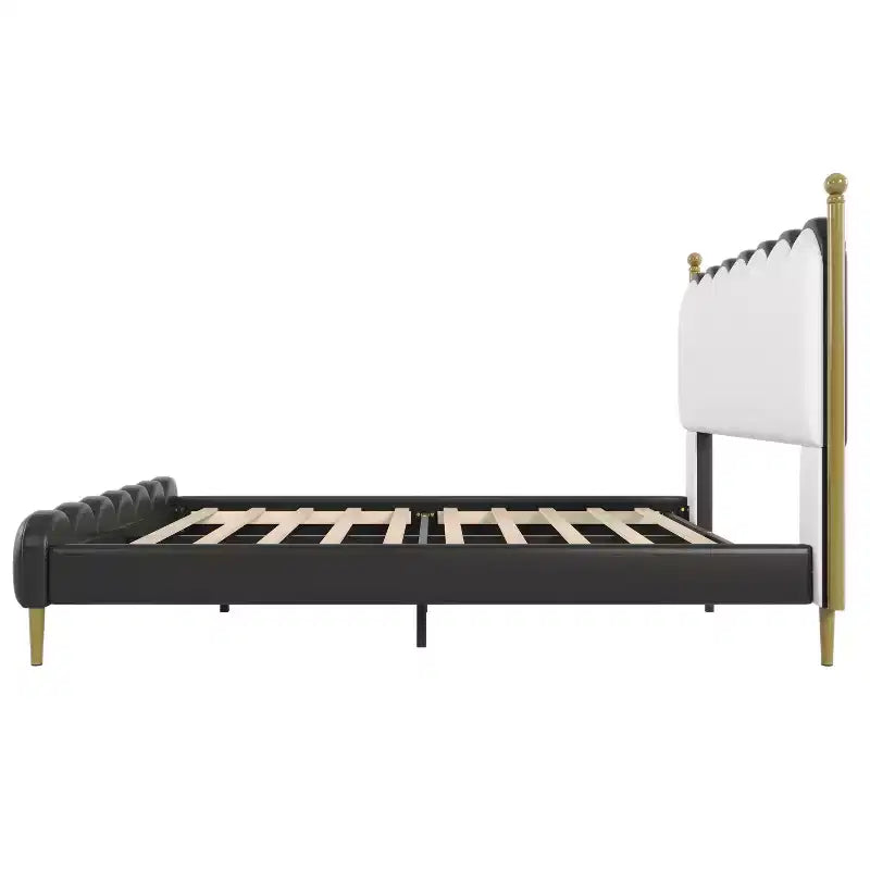 Christopher Knight Home Caitria Letto Imbottito Moderno in Similpelle con Testiera e Pediera