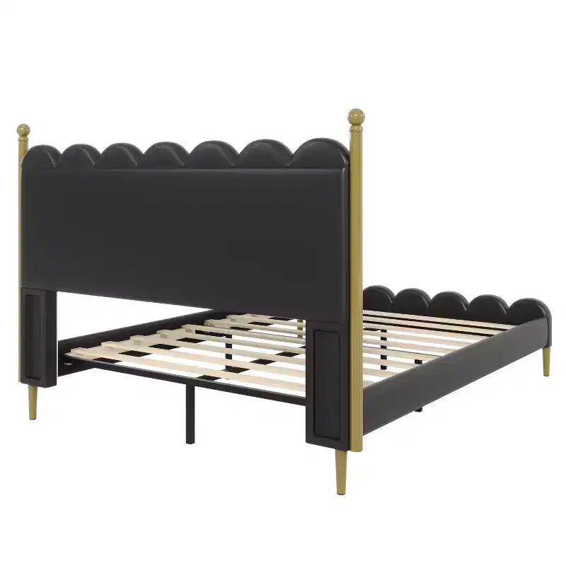 Christopher Knight Home Caitria Letto Imbottito Moderno in Similpelle con Testiera e Pediera