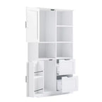 Mobiletto da bagno Whisen White, mobiletto autoportante con spazio di archiviazione multiplo e ripiano aperto
