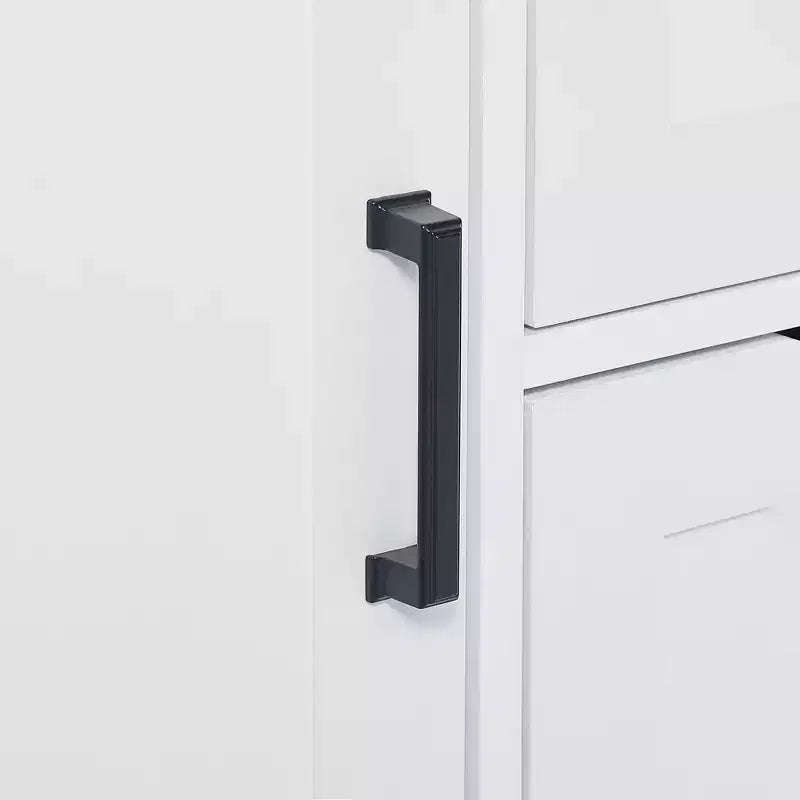Mobiletto da bagno Whisen White, mobiletto autoportante con spazio di archiviazione multiplo e ripiano aperto
