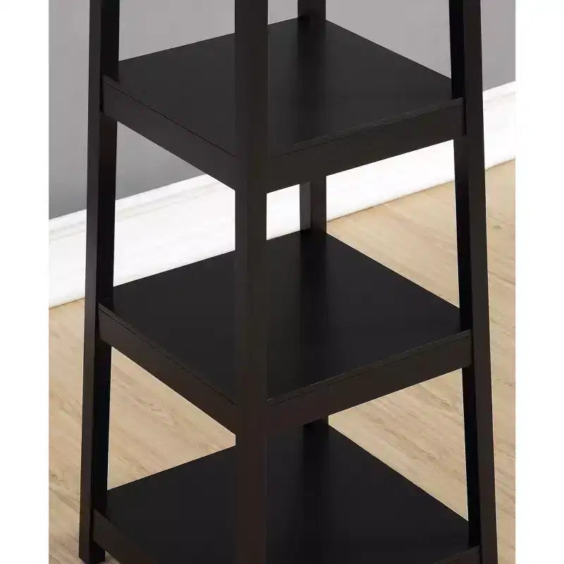 Appendiabiti Roundhill Furniture Vassen con ripiani portaoggetti a 3 livelli - Finitura nera
