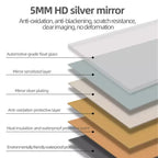 Specchio da bagno a LED 48x32: 3 colori, dimmerabile a 5 livelli, anti-appannamento, montaggio a parete, orizzontale/verticale