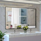 Specchio da bagno moderno con cornice nera 60x40: Oversize, alluminio, a parete, verticale/orizzontale