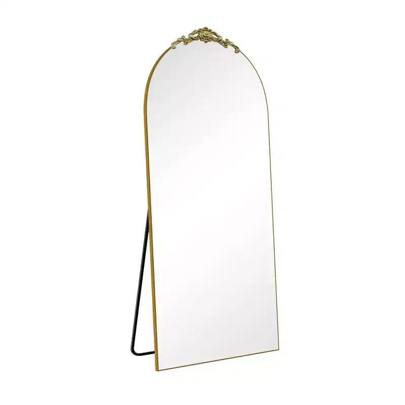 Specchio a figura intera ad arco ad angolo retto in legno - Design elegante