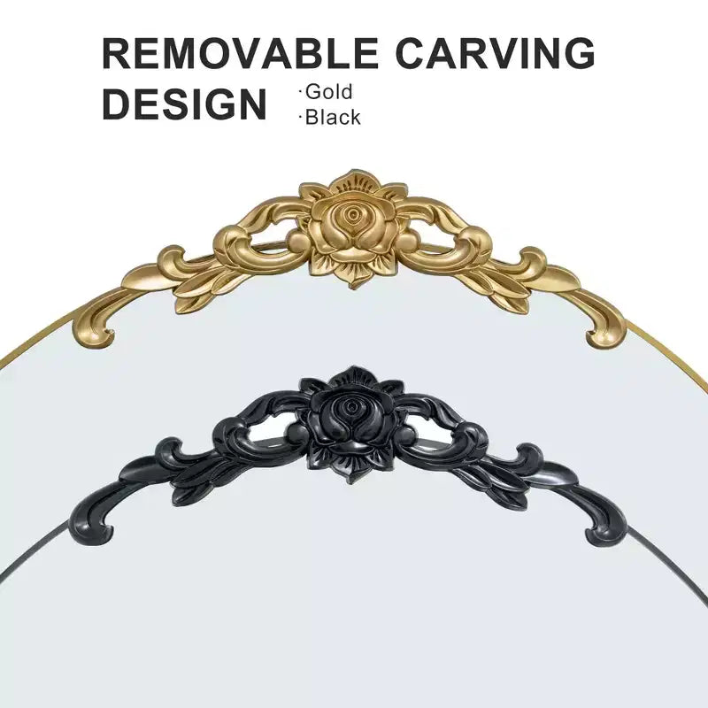 Specchio a figura intera ad arco ad angolo retto in legno - Design elegante