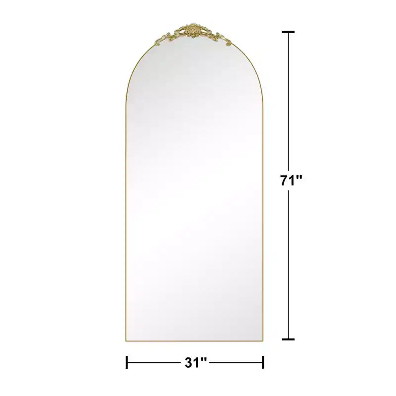 Specchio a figura intera ad arco ad angolo retto in legno - Design elegante
