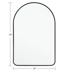 Specchio ad arco sottile in alluminio - Cornice nera 91x61 cm