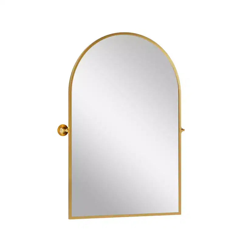 Specchio ad arco in ferro dorato 80x60cm