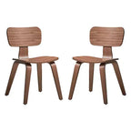 Simple Relax Set of 2 Wooden Side Chairs in Walnut