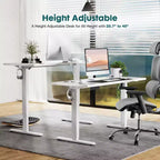 Bureau ergonomique réglable en hauteur avec support en T en métal Postes de travail informatiques modernes
