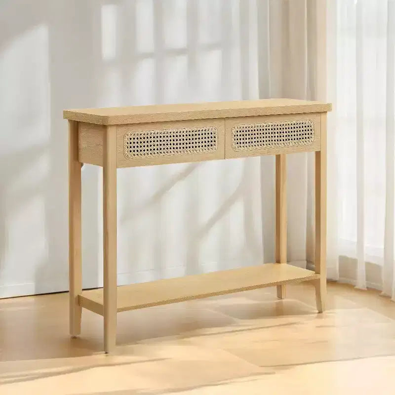 arrow Console Table Tavolo consolle con cassetti Piccolo tavolo d'ingresso Tavolo consolle in rattan Tavolo consolle d'ingresso Tavolo consolle in legno