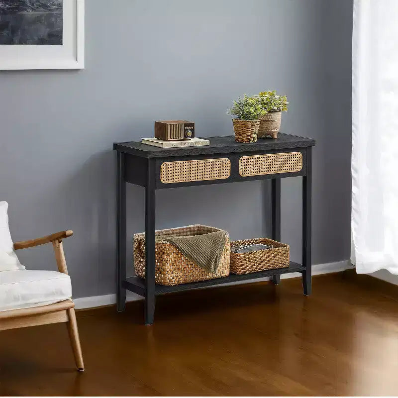 arrow Console Table Tavolo consolle con cassetti Piccolo tavolo d'ingresso Tavolo consolle in rattan Tavolo consolle d'ingresso Tavolo consolle in legno