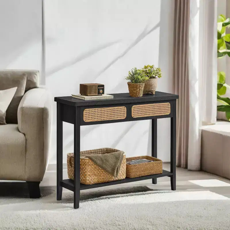 arrow Console Table Tavolo consolle con cassetti Piccolo tavolo d'ingresso Tavolo consolle in rattan Tavolo consolle d'ingresso Tavolo consolle in legno