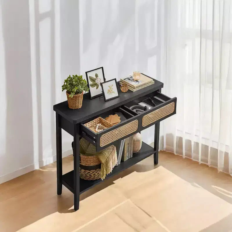 arrow Console Table Tavolo consolle con cassetti Piccolo tavolo d'ingresso Tavolo consolle in rattan Tavolo consolle d'ingresso Tavolo consolle in legno