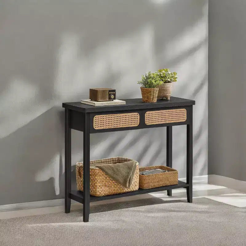 arrow Console Table Tavolo consolle con cassetti Piccolo tavolo d'ingresso Tavolo consolle in rattan Tavolo consolle d'ingresso Tavolo consolle in legno