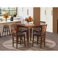 HomeStock Vernon 3 Piece Counter Height Dining Set Mahogany Square
