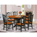 HomeStock Kenley 7 Piece Dinette Set Black Cherry Finish