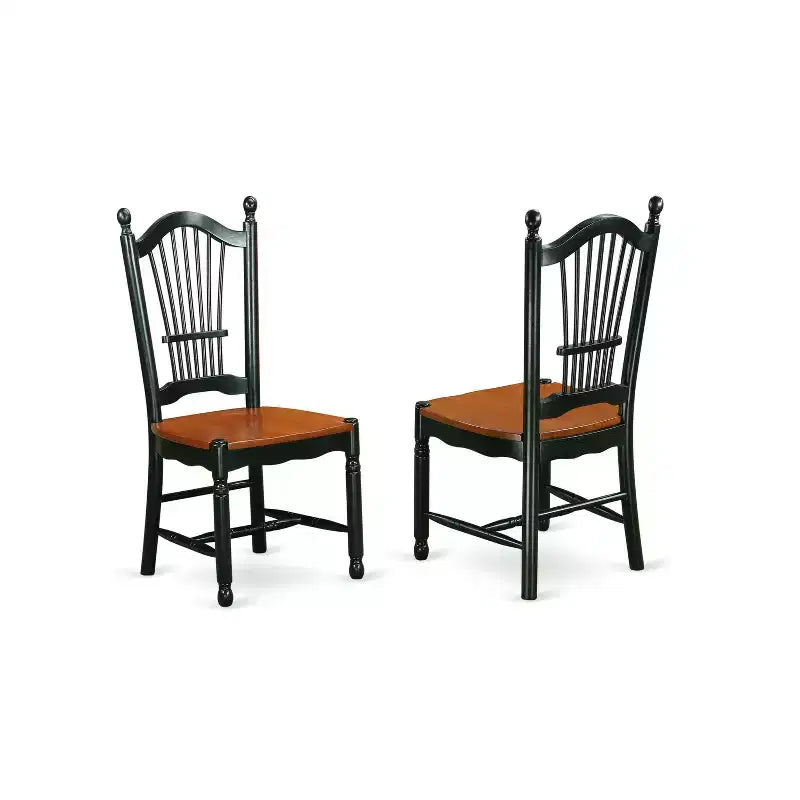HomeStock Kenley Set da pranzo 7 pezzi, finitura Ciliegio Nero
