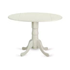 HomeStock Dublino Set da Pranzo Rotondo da 5 Pezzi Lino Bianco